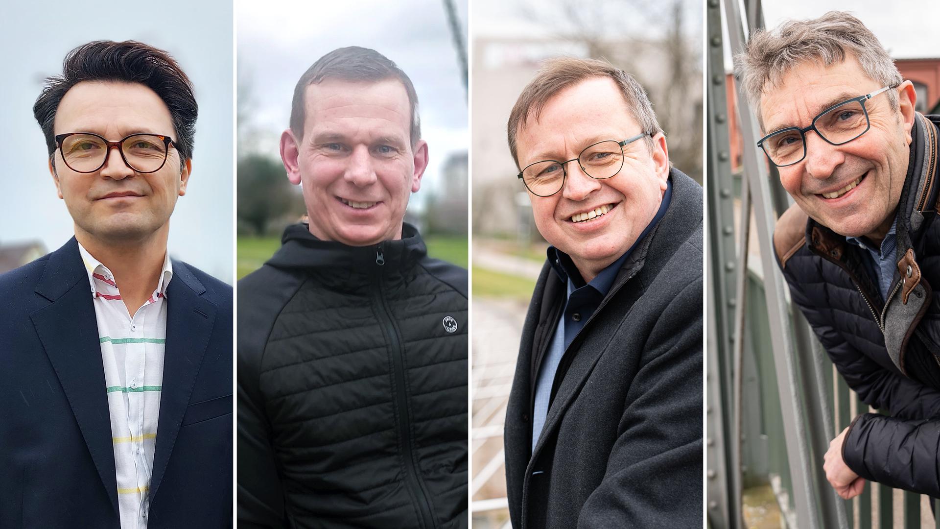Wollen Oberbürgermeister von Gaggenau werden (von links): Savas Turanci, Sven Kimmig, Michael Pfeiffer und Christof Florus.
