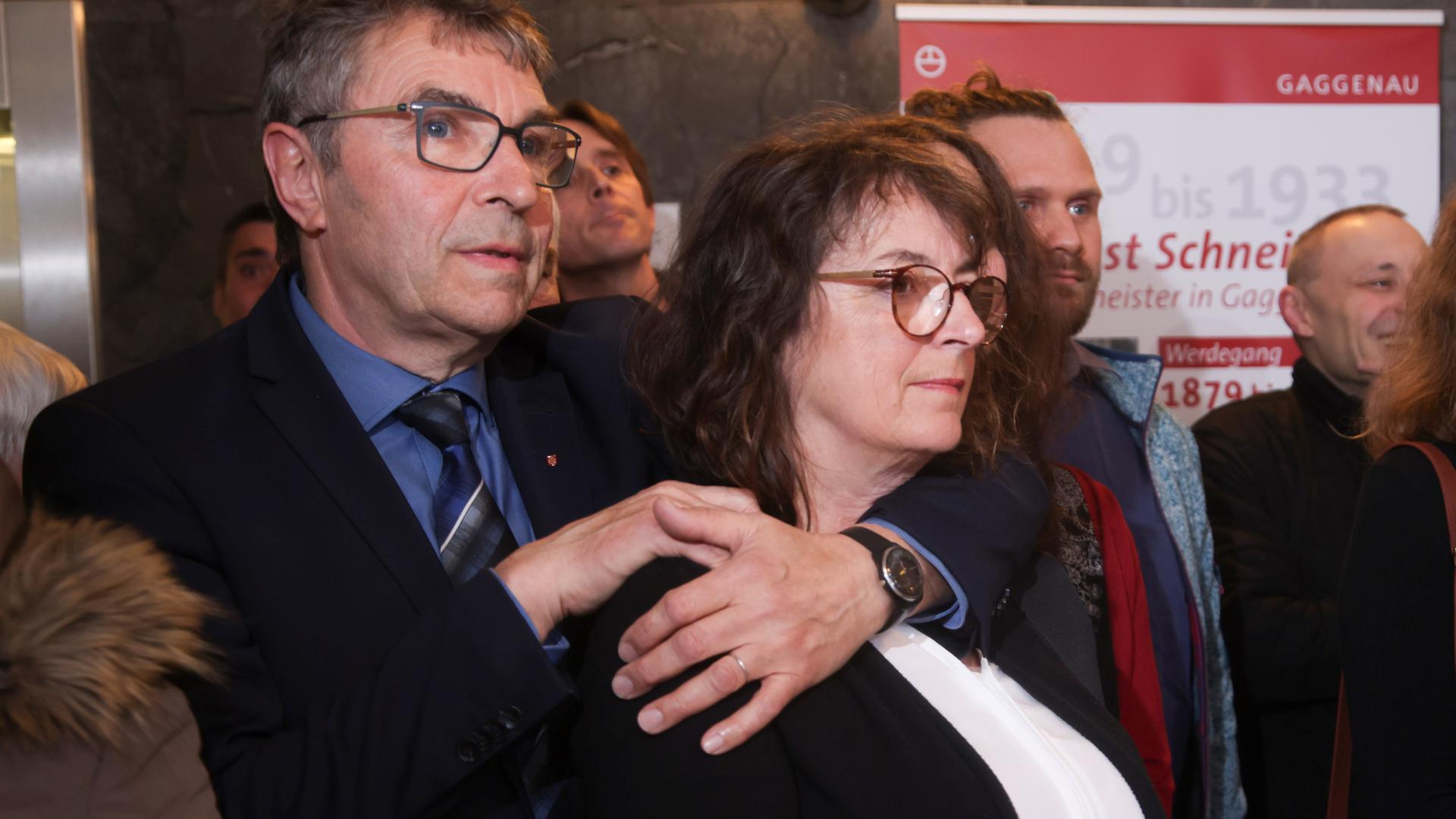 Christof Florus bangt mit seiner Frau Jeanette bei der Oberbürgermeisterwahl in Gaggenau.