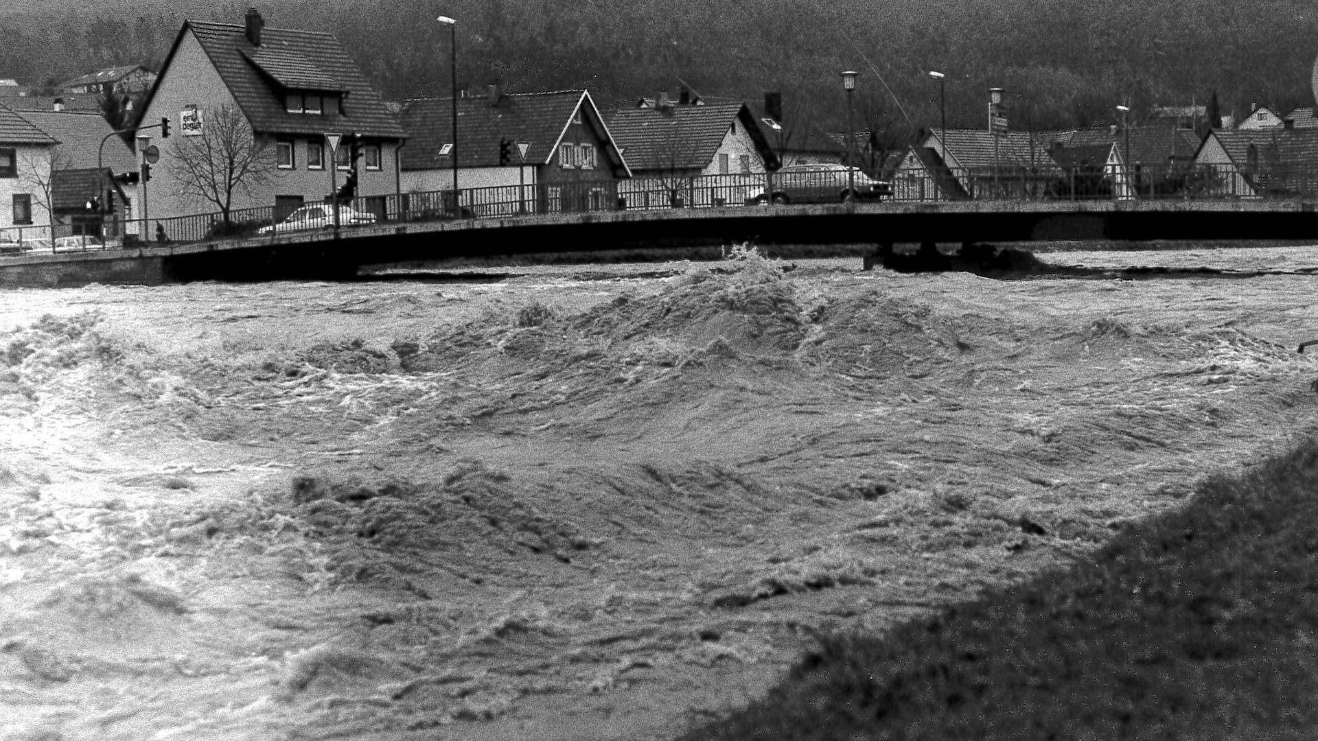 Murg-Hochwasser am 15. Februar 1990 in Ottenau