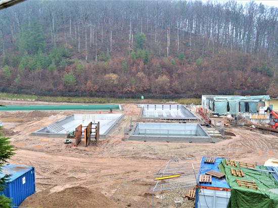 Baustelle im Waldseebad Gaggenau im Februar 2021 
