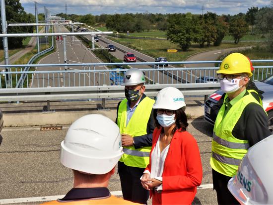 Baustellenbesichtigung eWayBW 31. August 2020 mit Verkehrsminister Hermann und Staatssekretärin Schwarzelühr-Sutter 