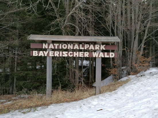 Holzschild: Nationalpark Bayerischer Wald