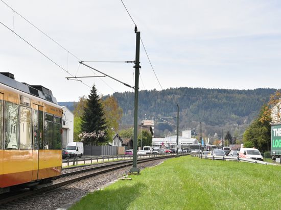 Beengt: Zwischen B 462 und Schwarzwaldstraße sollen künftig Bahnen auf zwei Gleisen fahren.