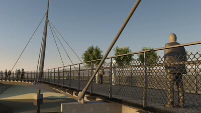 Visualisierung neue Radwegbrücke in Weisenbach