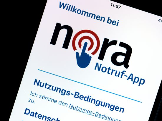 Blick auf die neue Notruf-App Nora