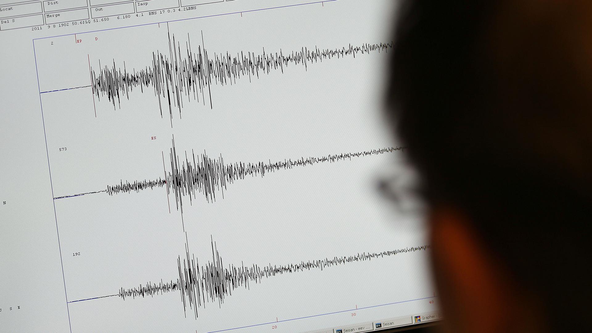 Heftiger Ausschlag: Der Erdbebendienst der Universität ETH Zürich registrierte um 17.58 Uhr einen Stoß der Stärke 4,7.