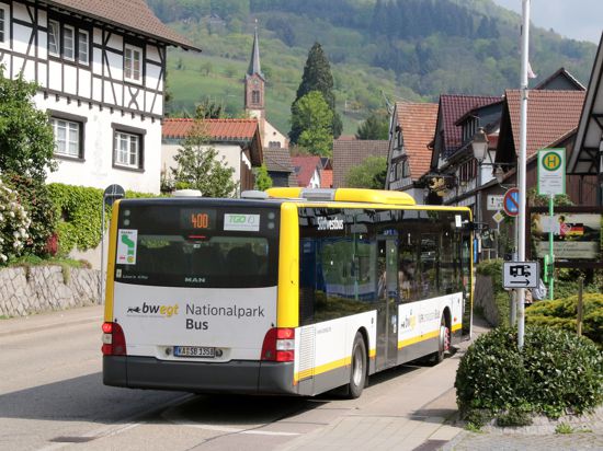 Richtung Ruhestein: Der Nationalparkbus der Linie 400 bringt seine Fahrgäste vom Acherner Bahnhof über Sasbachwalden direkt zum Nationalparkzentrum. 