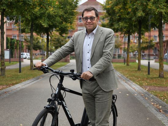 Klaus Muttach mit Fahrrad
