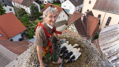 „Storchenvater“ Gérard Mercier vom Nabu ist Experte in Sachen Störche.