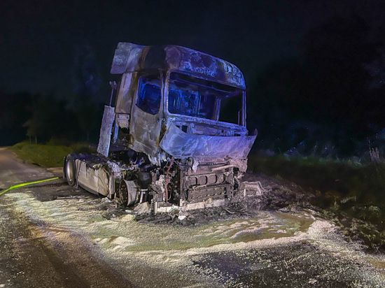 Völlig ausgebrannt ist dieser Lastwagen im Kehler Stadtteil Neumühl. Die Polizei schließt nicht aus, dass der Vorfall Teil einer Serie von Brandstiftungen ist, die Neumühl seit Wochen in Atem halten. 