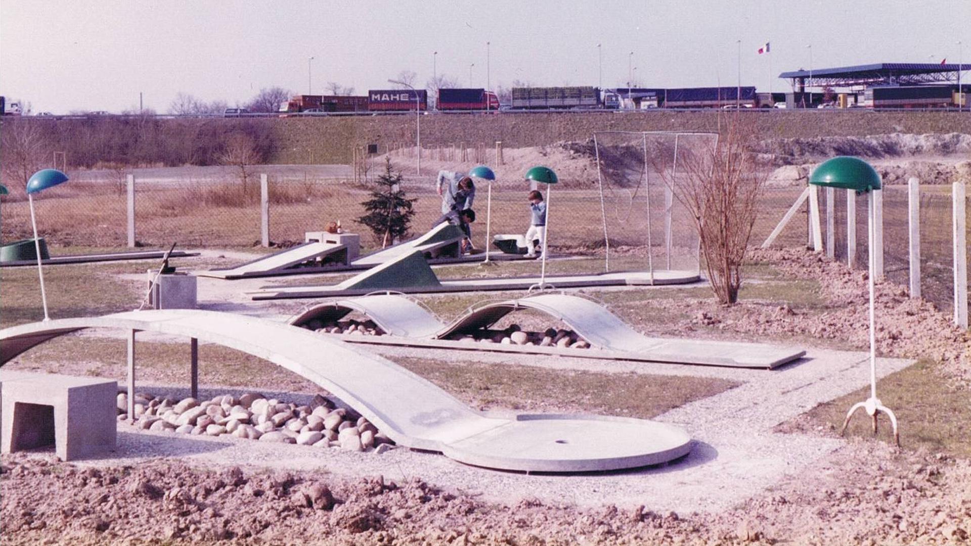 Bahnengolfanlage in Rheinau-Freistett in frühen Jahren 1982