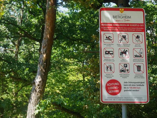 Generell verboten: Am Schertle-See in Bietigheim ist offenes Feuer und grillen generell verboten. Die Strafe bei Zuwiderhandlungen kann teuer werden. 