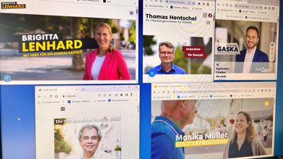 Die Internetseiten der Kandidaten für die OB-Wahl in Rastatt 2023