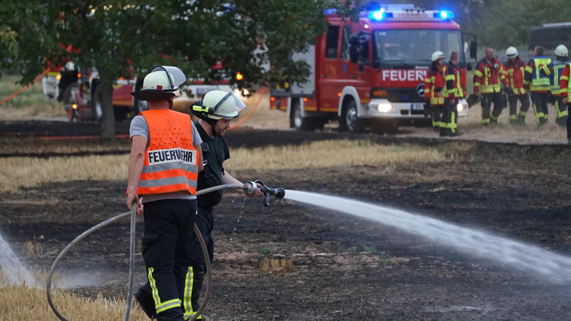 Hätte verhindert werden können: Mehrere Feuerwehren waren am Freitagabend mit 66 Mann im Einsatz, um den Brand bei Bischweier zu löschen.  