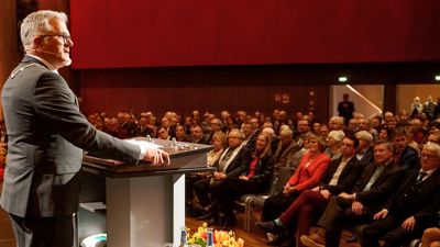 Oberbürgermeister Hans Jürgen Pütsch beim Neujahrsempfang in Rastatt 