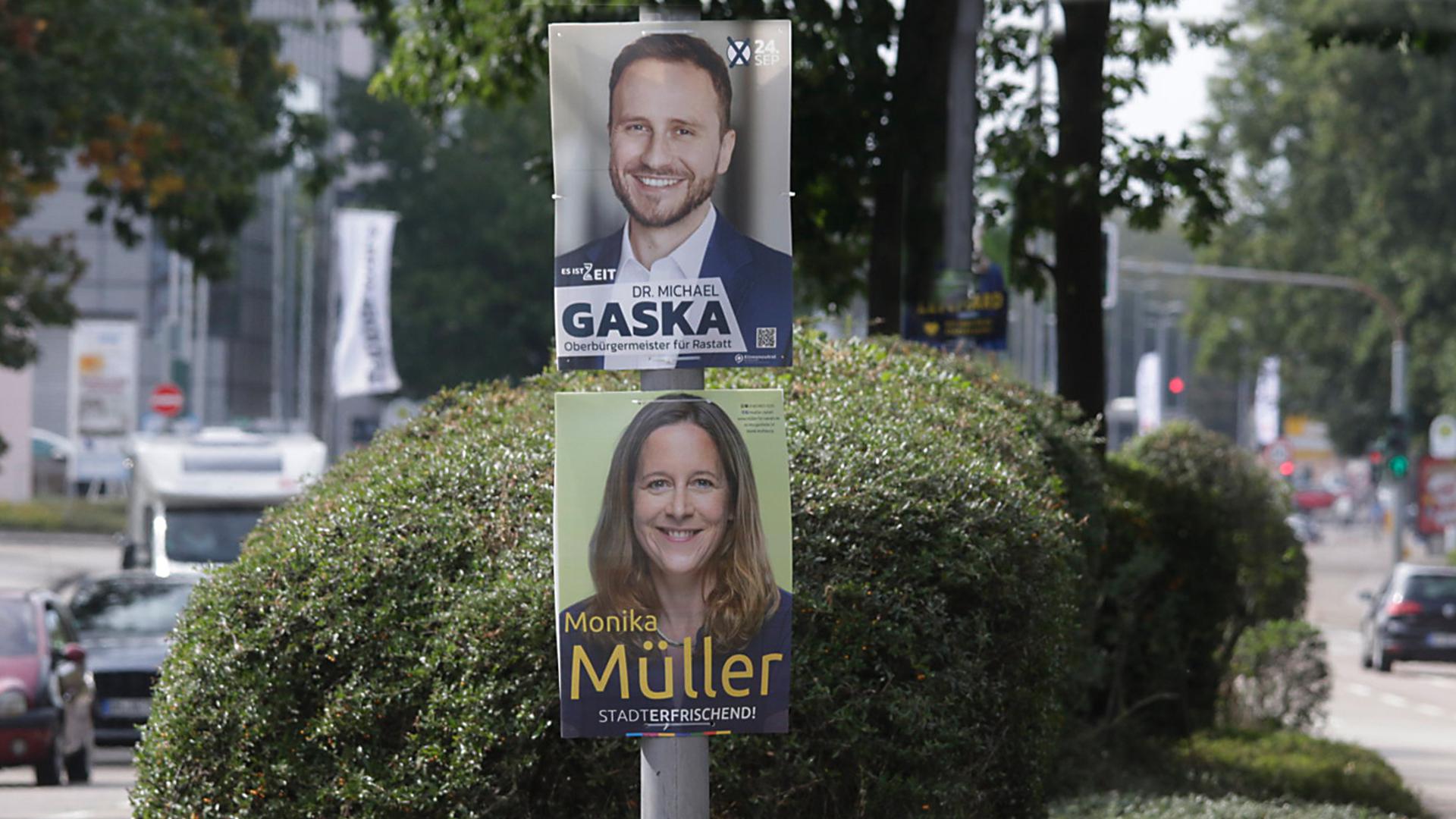 Wahlplakate von Michael Gaska und Monika Müller. 