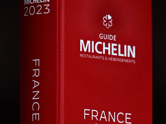 The Michelin France 2023 is pictured during the Michelin Guide France 2023 winners ceremony in Strasbourg, eastern France, on March 6, 2023. (Photo by PATRICK HERTZOG / AFP)