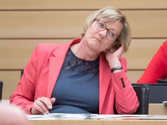 Edith Sitzmann, Finanzministerin von Baden-Württemberg, sitzt im Landtag.