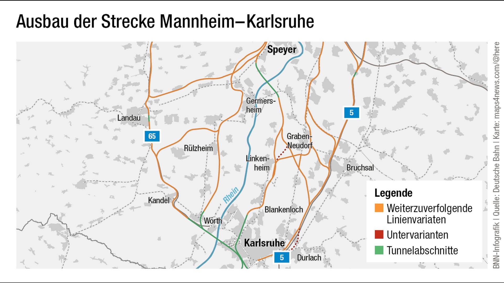 Ausbau der Strecke Mannheim - Karlsruhe