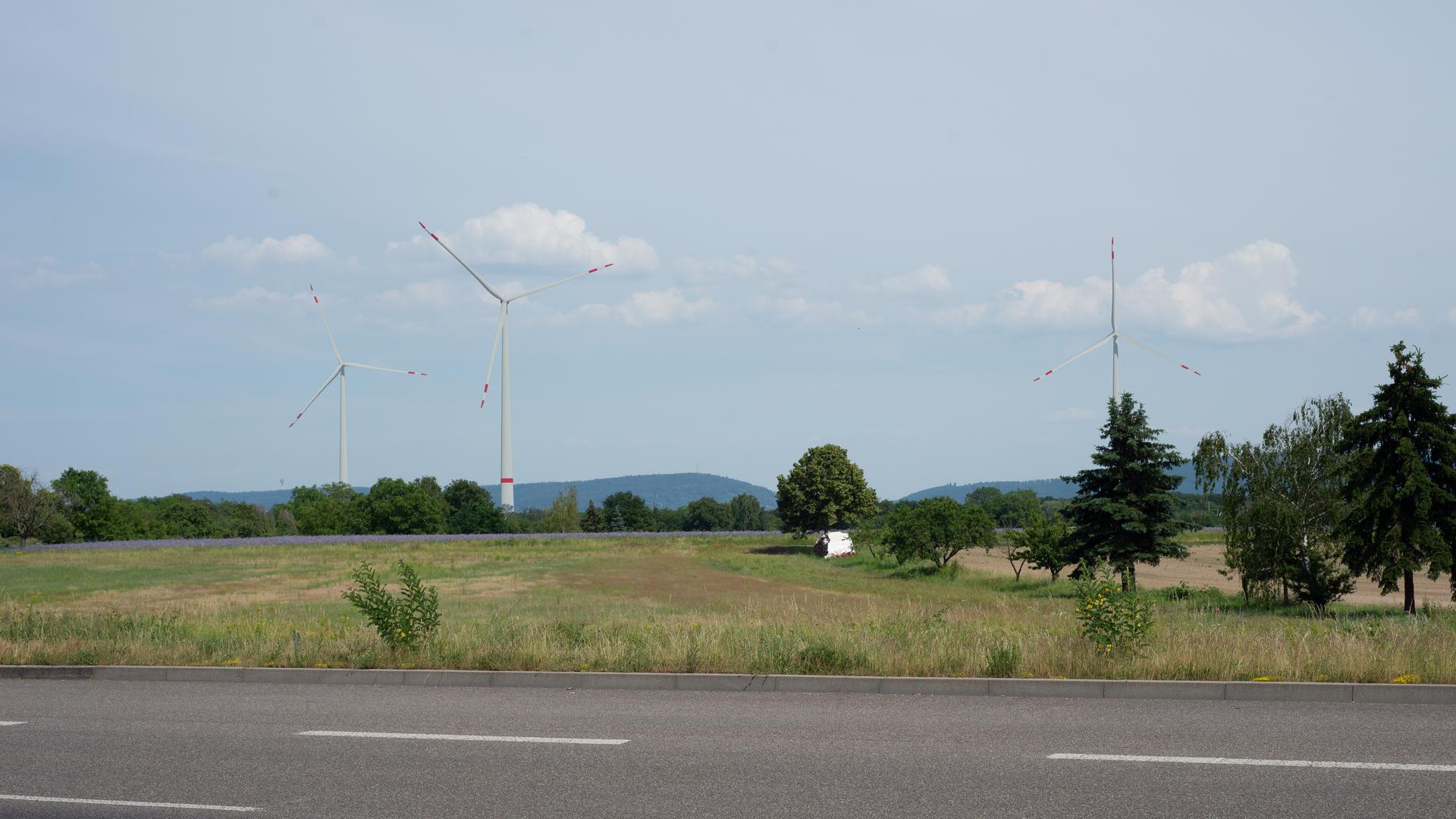 Weiße Riesen auf freiem Feld: So könnten die Windräder auf Rheinstettener Gemarkung aussehen. Im Bürgerentscheid hat sich eine deutliche Mehrheit für die Verpachtung von Flächen für Windenergie ausgesprochen.