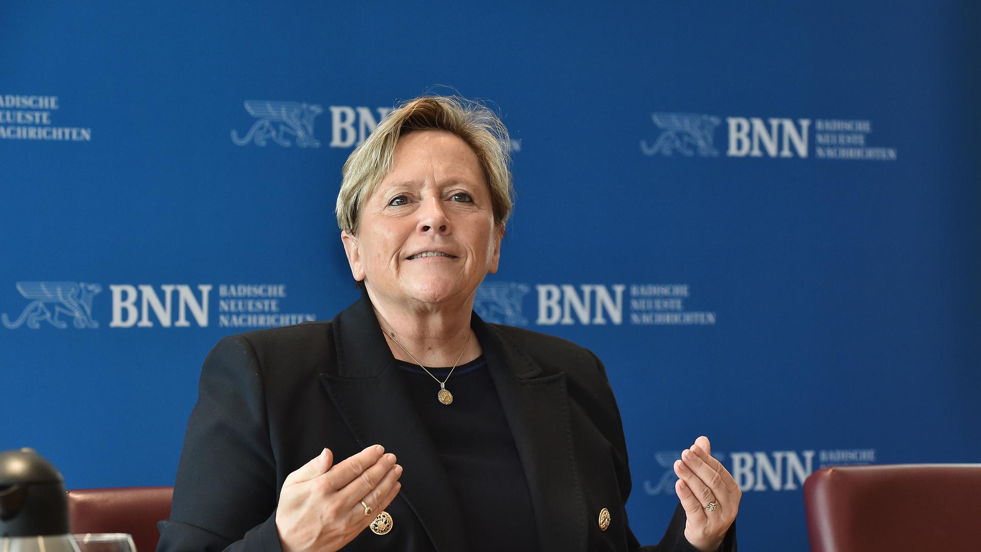 Susanne Eisenmann Besuch in der BNN-Redaktion.