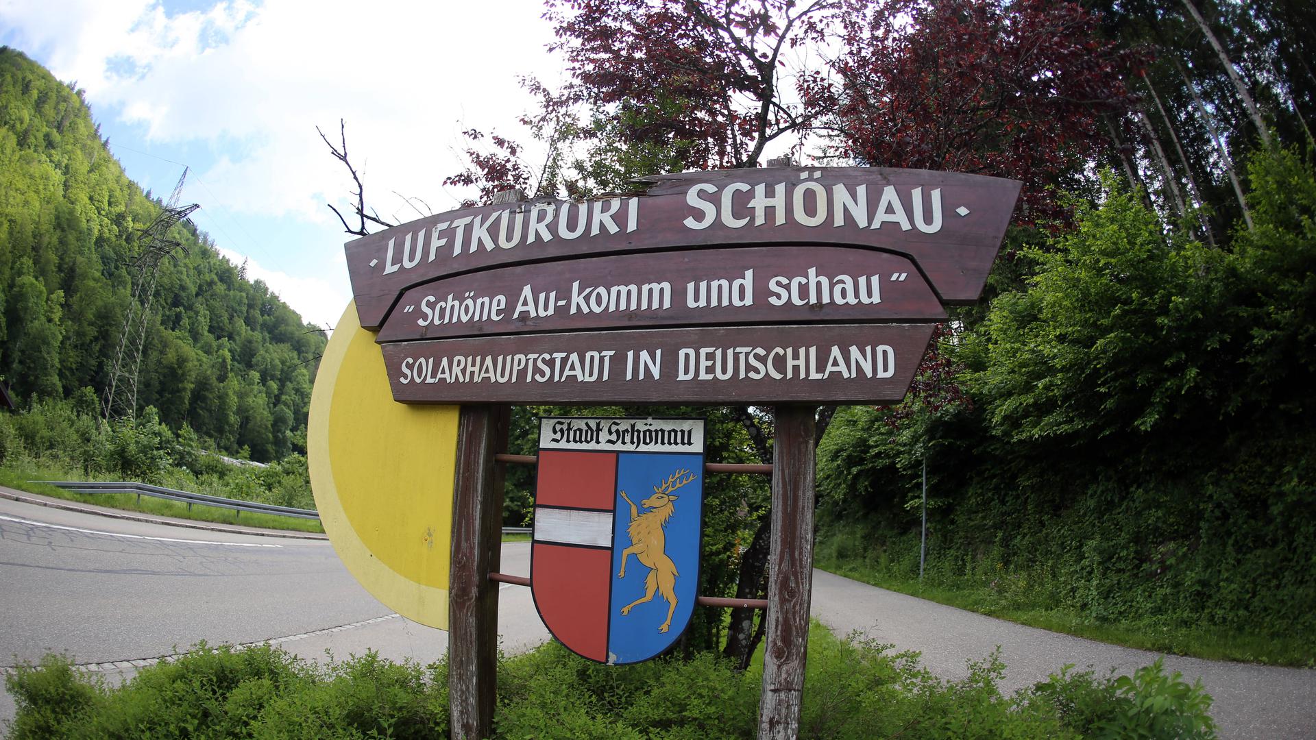 Ortsschild von Schönau im Schwarzwald
