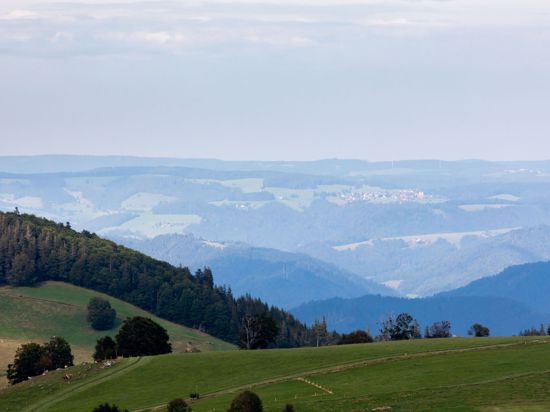 Die Hänge des Schwarzwald sind von einem Höhenzug des Schauinsland aus zu sehen.