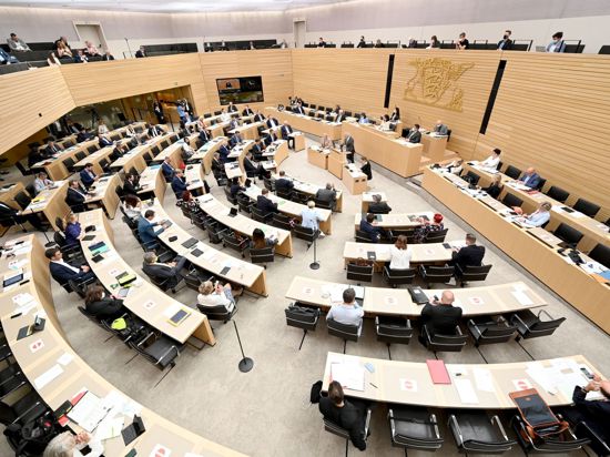 Abgeordnete während einer Plenarsitzung im Landtag.