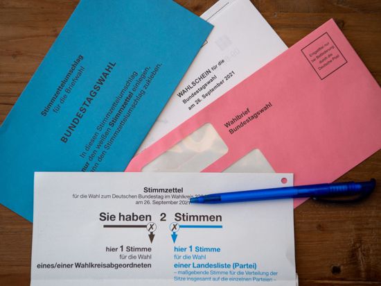 Briefwahlunterlagen für die Bundestagswahl.