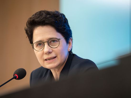Marion Gentges (CDU), Justizministerin von Baden-Württemberg, bei einer Pressekonferenz.