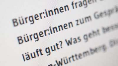 Die Formulierung „Bürger:innen“ ist in einem Beitrag auf der Homepage des Verkehrsministeriums Baden-Württemberg zu sehen.