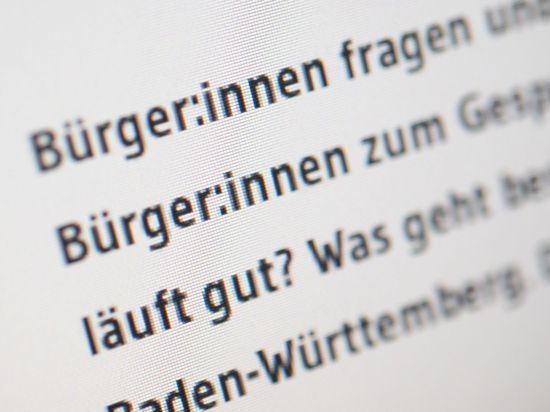 Die Formulierung „Bürger:innen“ ist in einem Beitrag auf der Homepage des Verkehrsministeriums Baden-Württemberg zu sehen.