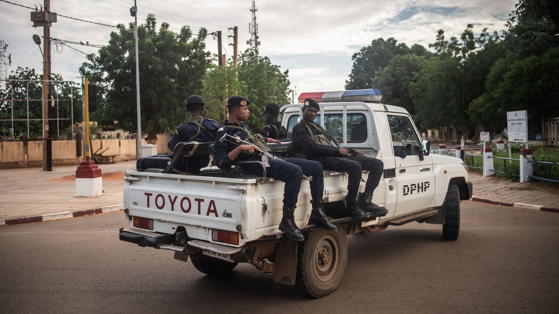 Polizisten in Niamey, der Hauptstadt der Republik Niger.