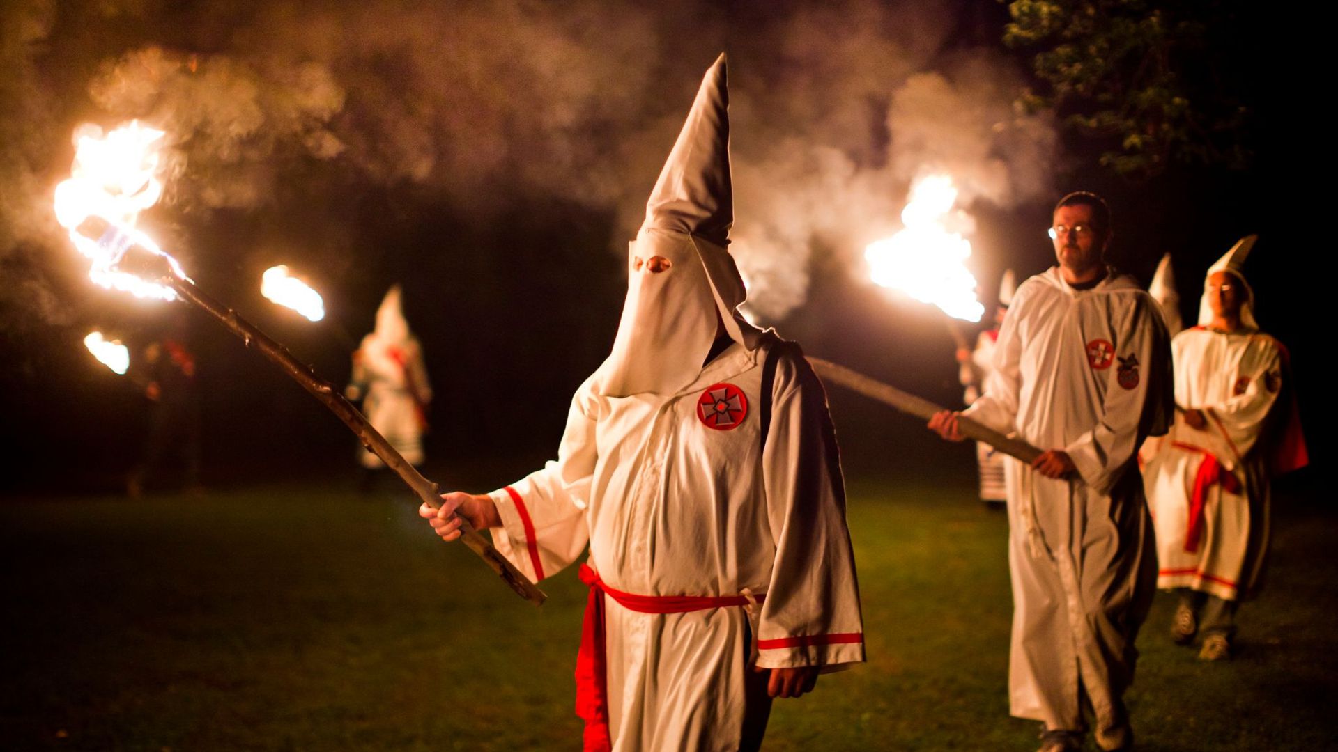 Mitglieder des rassistischen Ku-Klux-Klan.