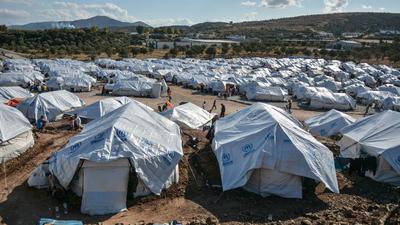 Flüchtlings-Lager auf der griechischen Insel Lesbos.