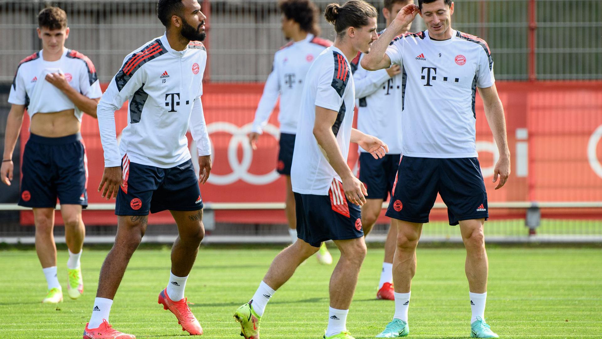 Abschlusstraining der Spieler des FC Bayern in München.