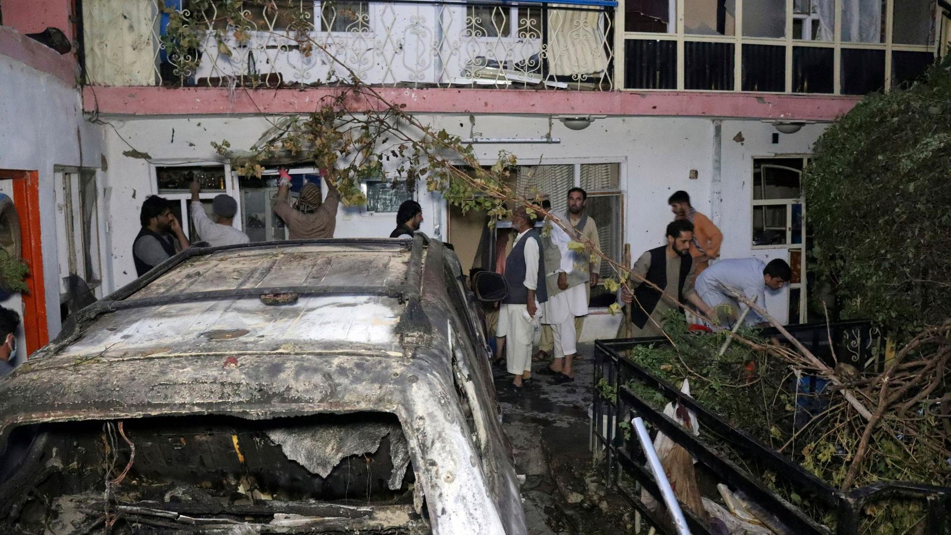 Bei dem Drohnenangriff wurde ein Auto vor einem Haus in Kabul getroffen. Doch es starben keine Terroristen, sondern Zivilisten.