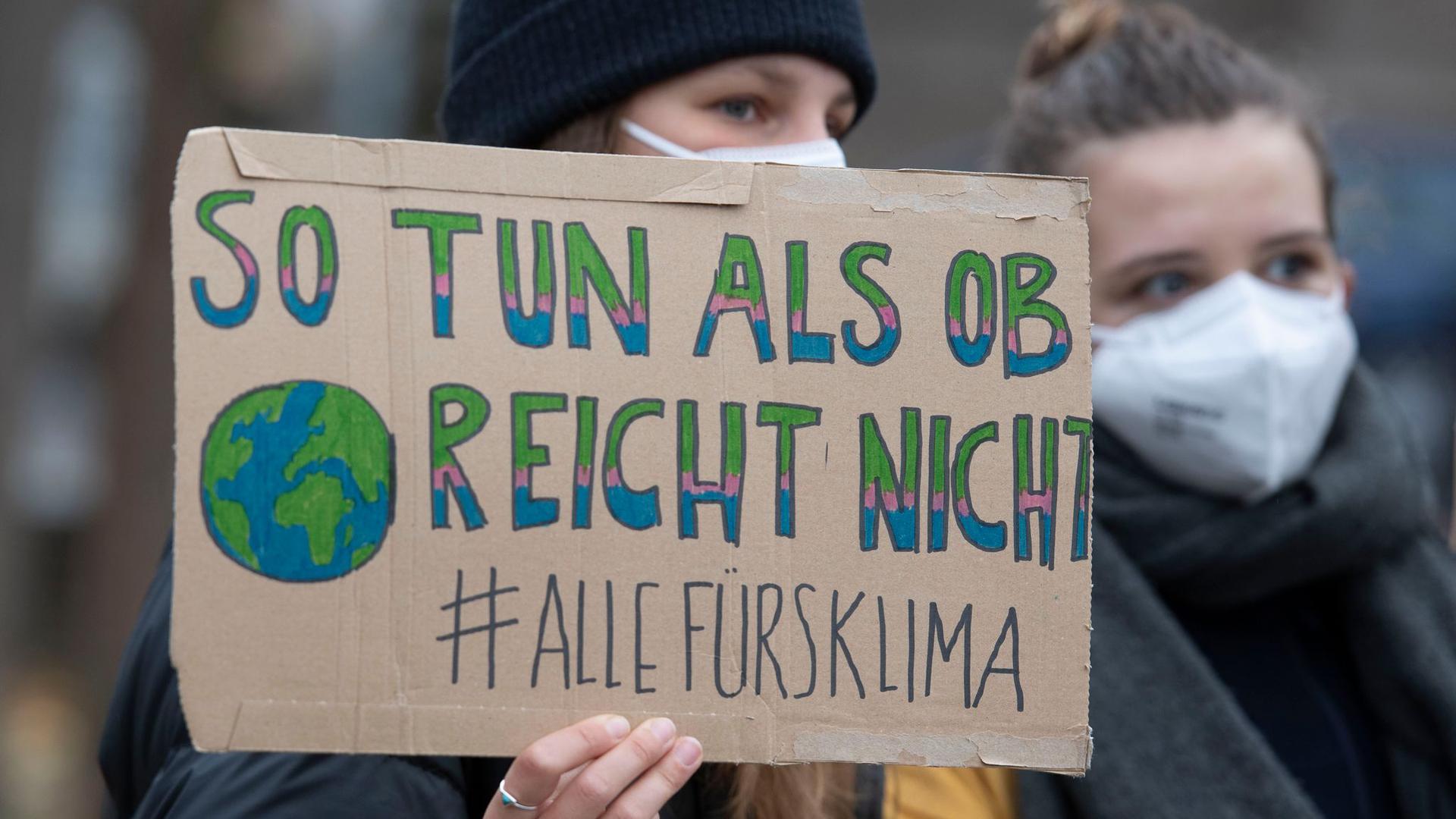Teilnehmer an einer Demonstration der Klimaschutzbewegung „Fridays For Future“ in Berlin.