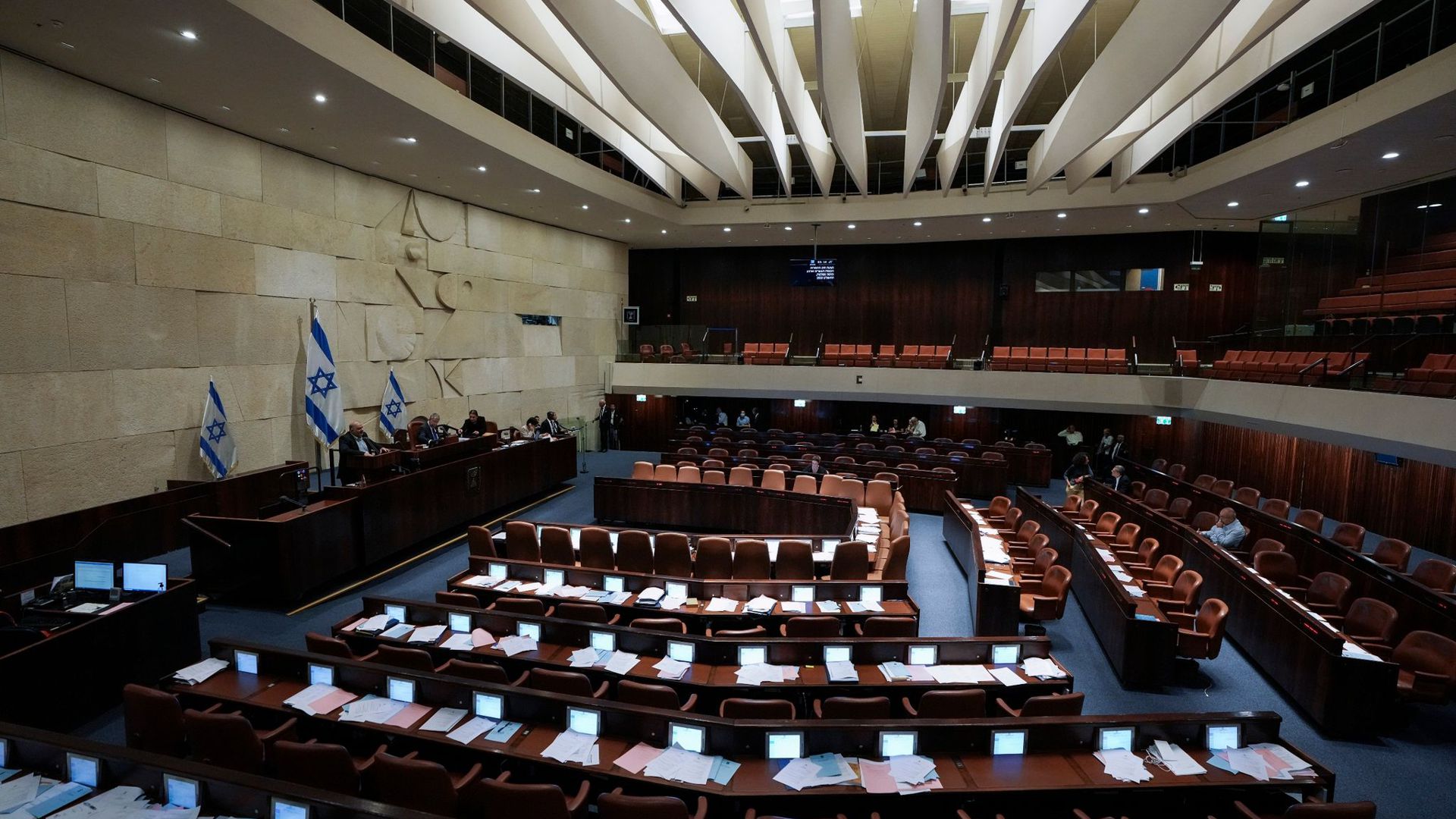 Ein Blick auf das Plenum der Knesset, Israels Parlament.