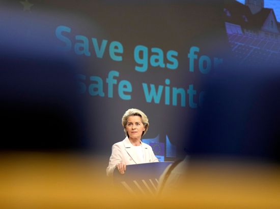 Ursula von der Leyen, Präsidentin der Europäischen Kommission, bei einer Pressekonferenz in Brüssel.