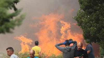 Ein Waldbrand in Anon de Moncayo. Dort hatten am Wochenende etwa 1500 Menschen ihre Häuser verlassen müssen.