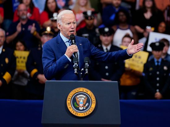 US-Präsident Joe Biden bei einer Wahlkampfveranstaltung.