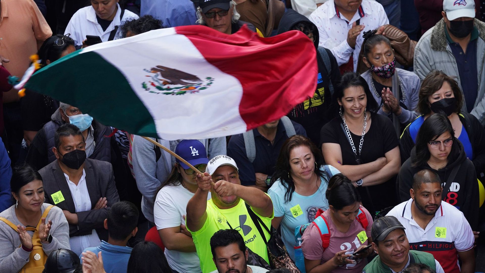 Anhänger des mexikanischen Präsidenten Lopez Obrador in Mexiko-Stadt.
