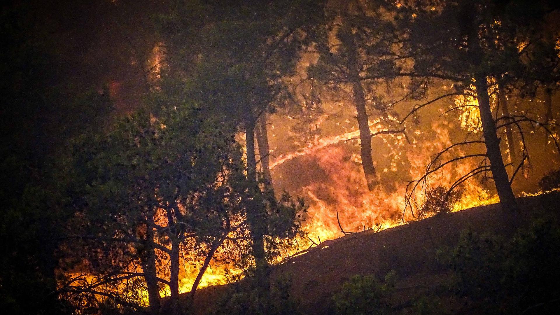 Ein massiver Waldbrand tobt auf der griechischen Insel Rhodos.