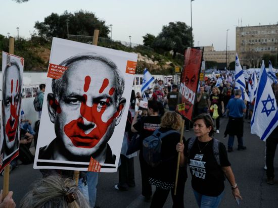 Protest im eigenen Land gegen den israelischen Ministerpräsidenten Benjamin Netanjahu.