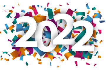 2022 Confetti Confetti with text 2022. 