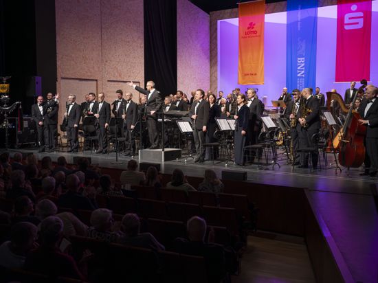 Das Musikkorps der Bundeswehr bei seinem Frühjahrs-Galakonzert im Konzerthaus Karlsruhe 2024.
