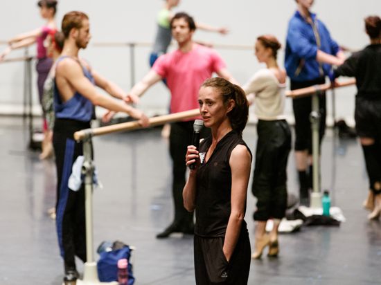 Bridget Breiner, Ballettdirektorin am Staatstheater Karlsruhe ab 2019/20, bei einer öffentlichen Probe beim Theaterfest 2019.