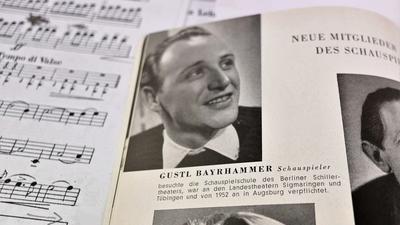 Neues Gesicht: Gustl Bayrhammer wird 1955 in einer Staatstheater-Publikation als neuer Schauspieler in Karlsruhe vorgestellt.