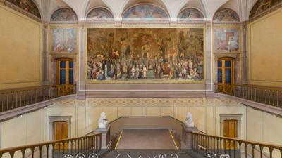 Treppenhaus der Staatlichen Kunsthalle Karlsruhe, Screenshot aus dem 360°-Rundgang